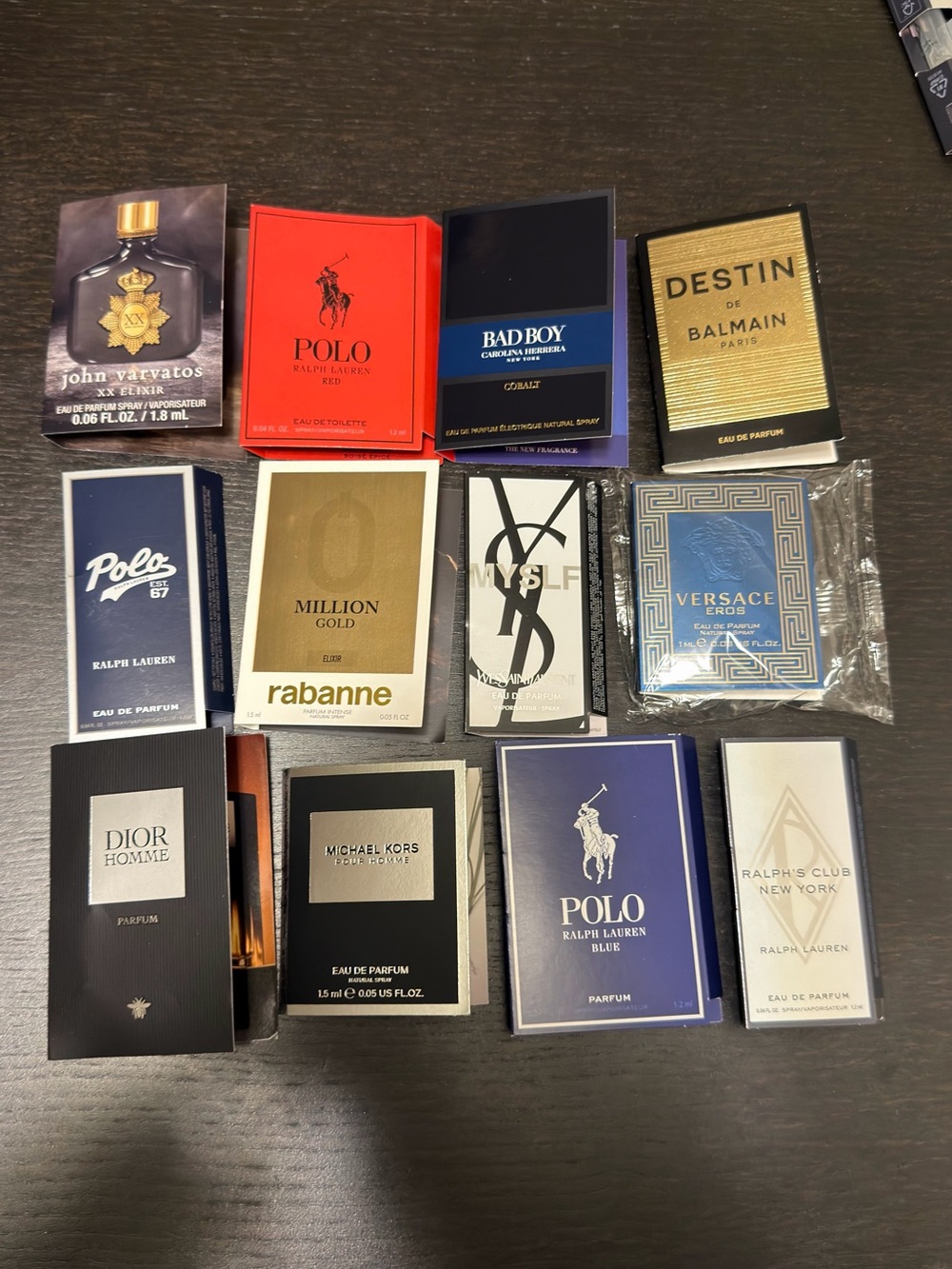 Set men perfume x12 ysl dior homme polo Ralph rabanne myslf varvatos versace
